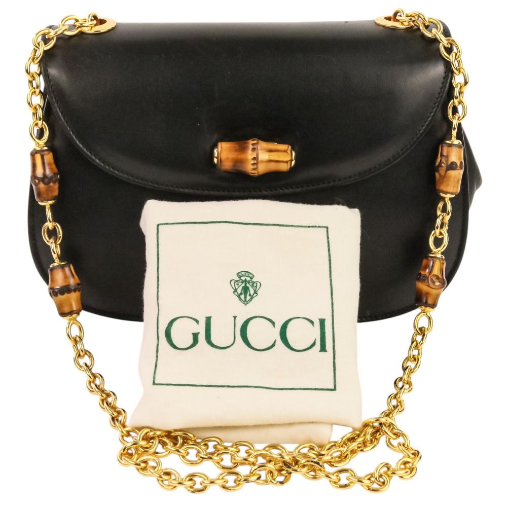 Gucci Bamboo Turnlock Chain Shoulder Bag 001 115 Black — view 9