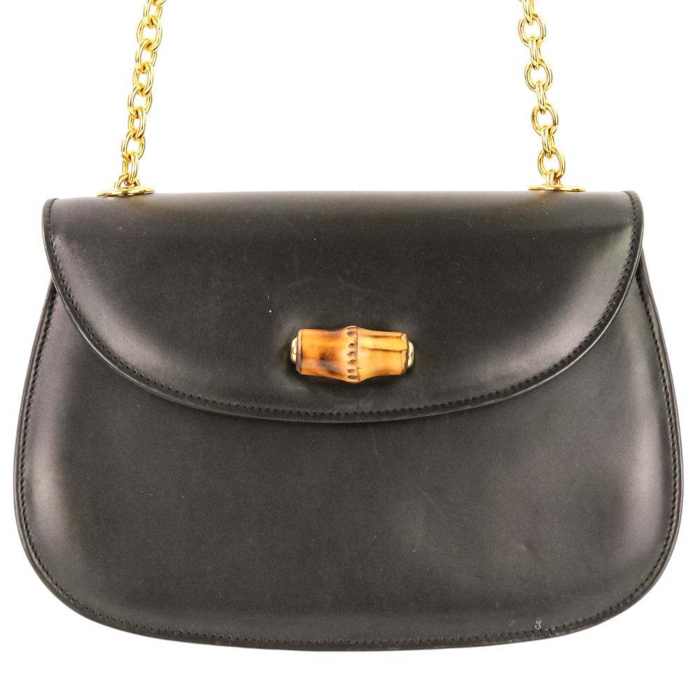 Gucci Bamboo Turnlock Chain Shoulder Bag 001 115 Black — view 2