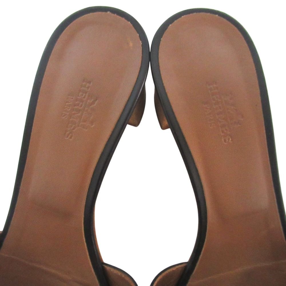 Hermes Leather Mules Sandals 36 Black — view 5