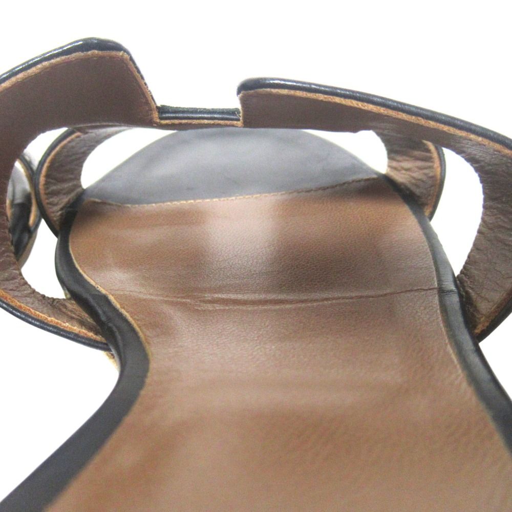Hermes Leather Mules Sandals 36 Black — view 7