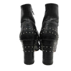 Prada Boots Cowhide Leather Studs Short Shoes Side Zip Black — view 5