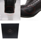 Prada Boots Cowhide Leather Studs Short Shoes Side Zip Black — view 9