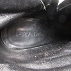 Prada Boots Cowhide Leather Studs Short Shoes Side Zip Black — view 6