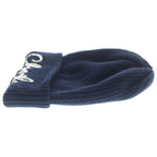 Chanel Sequin Logo Cashmere Knit Hat Navy — view 3