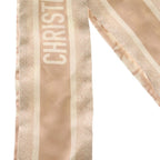 Dior Mitzah Logo Print Silk Scarf Pink Beige — view 2