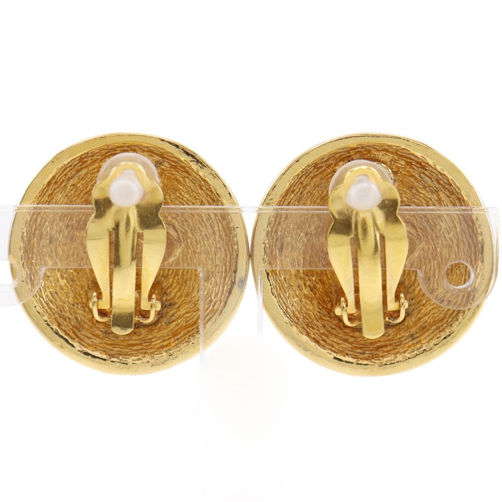 Chanel CC Logo Quilted Vintage Gold Plated Earrings — view 3