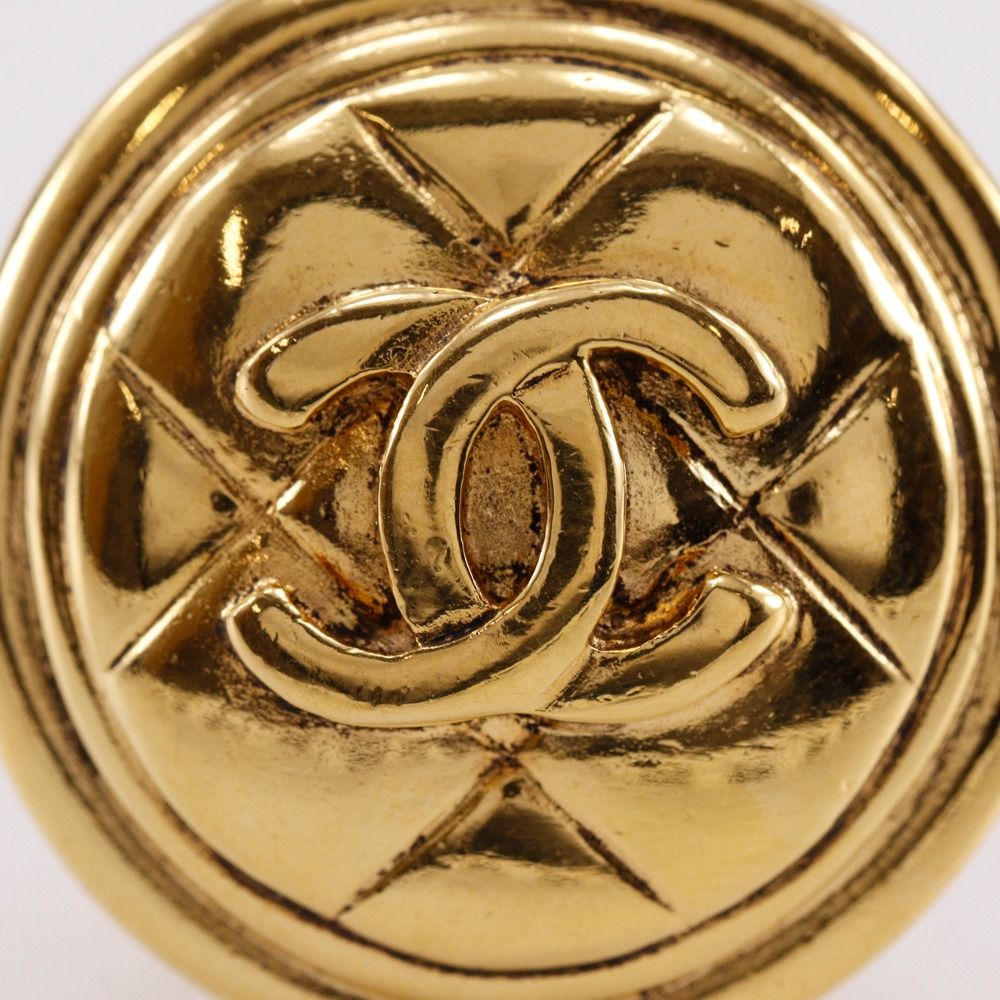 Chanel CC Logo Quilted Vintage Gold Plated Earrings — view 5