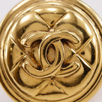Chanel CC Logo Quilted Vintage Gold Plated Earrings — view 6