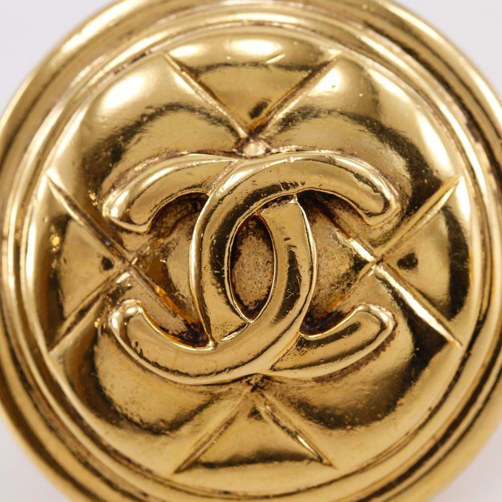 Chanel CC Logo Quilted Vintage Gold Plated Earrings — view 6