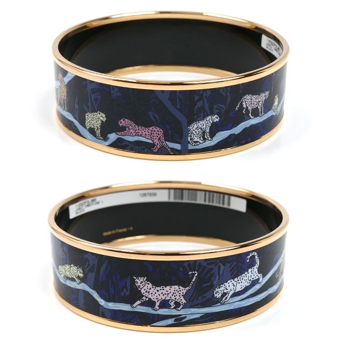 Hermes Enamel GM Jungle Camouflage Bangle Bracelet — view 2