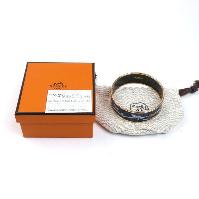 Hermes Enamel GM Jungle Camouflage Bangle Bracelet — view 5
