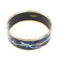Hermes Enamel GM Jungle Camouflage Bangle Bracelet