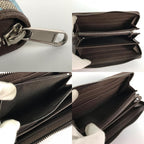 Gucci Wallet Zip Around GG Supreme Canvas Camouflage Pattern Blue Beige — view 7