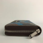 Gucci Wallet Zip Around GG Supreme Canvas Camouflage Pattern Blue Beige — view 3