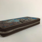 Gucci Wallet Zip Around GG Supreme Canvas Camouflage Pattern Blue Beige — view 4