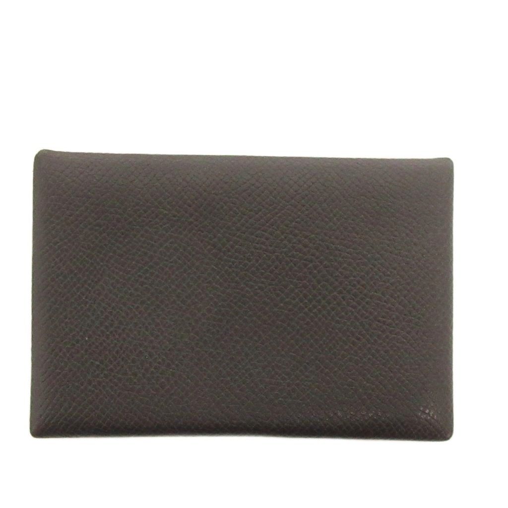 Hermes Calvi Epsom Card Case Business Holder Leather Black — view 2