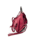 Gucci Bamboo Backpack Tassel Fuchsia Pink Gray Calfskin Leather — view 4