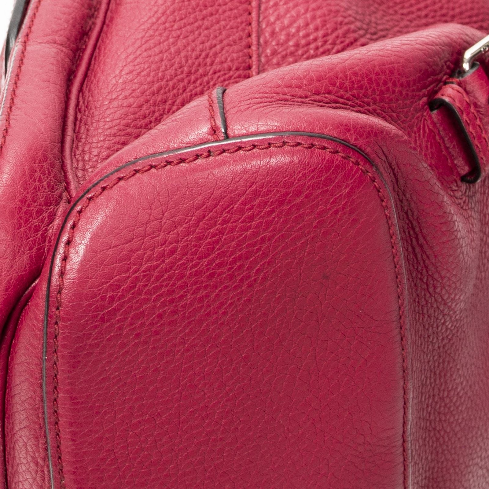 Gucci Bamboo Backpack Tassel Fuchsia Pink Gray Calfskin Leather — view 8
