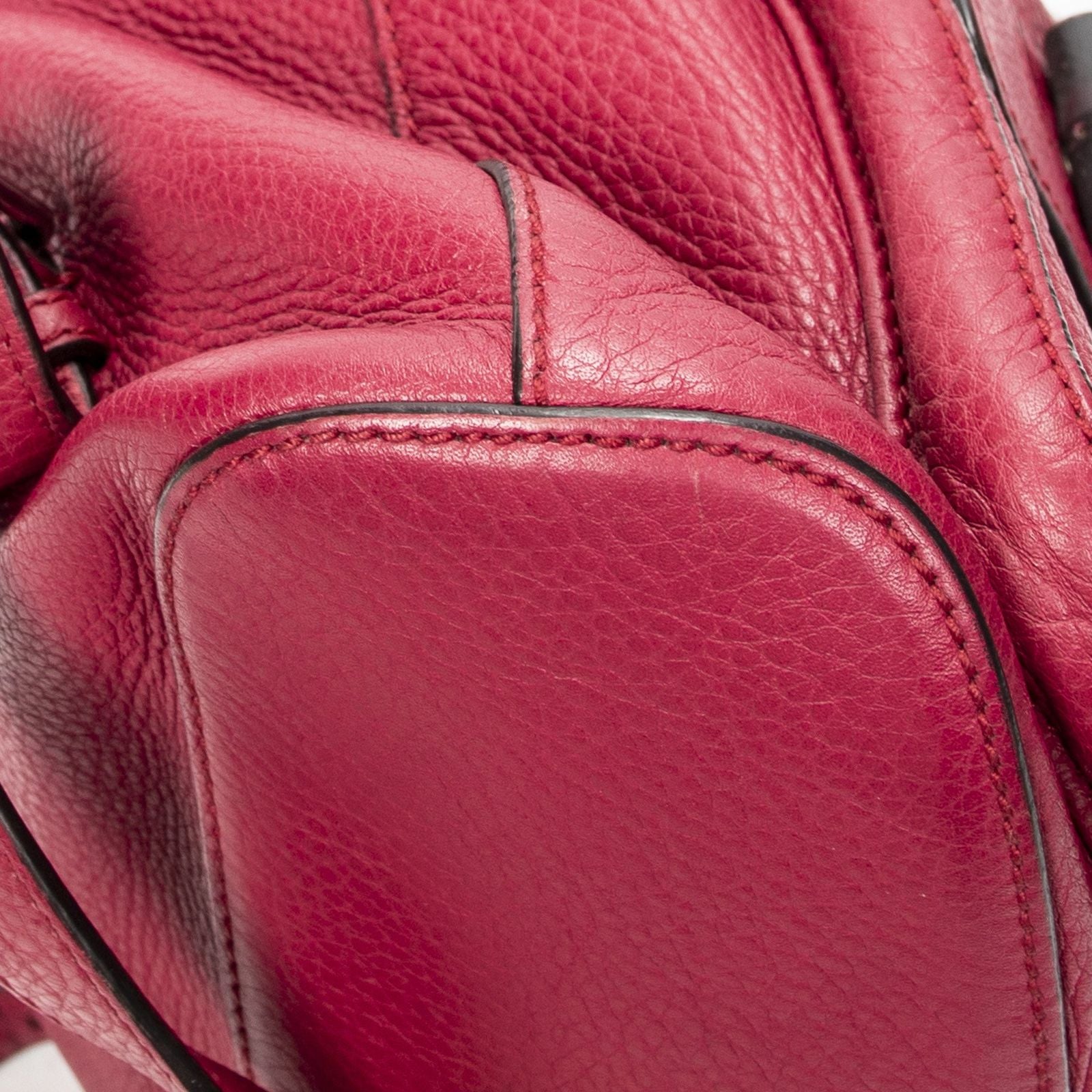 Gucci Bamboo Backpack Tassel Fuchsia Pink Gray Calfskin Leather — view 7