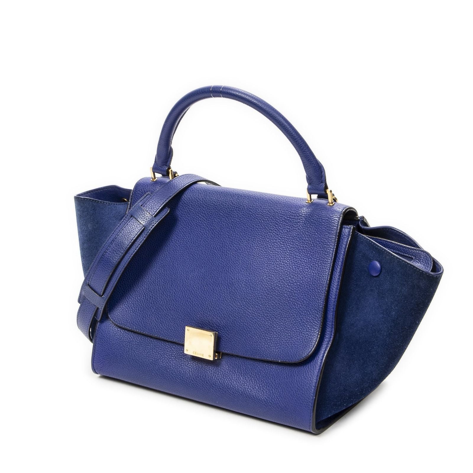 Celine Small Medium Swing Royal Blue Gray Calfskin Leather — view 2