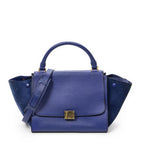 Celine Small Medium Swing Royal Blue Gray Calfskin Leather