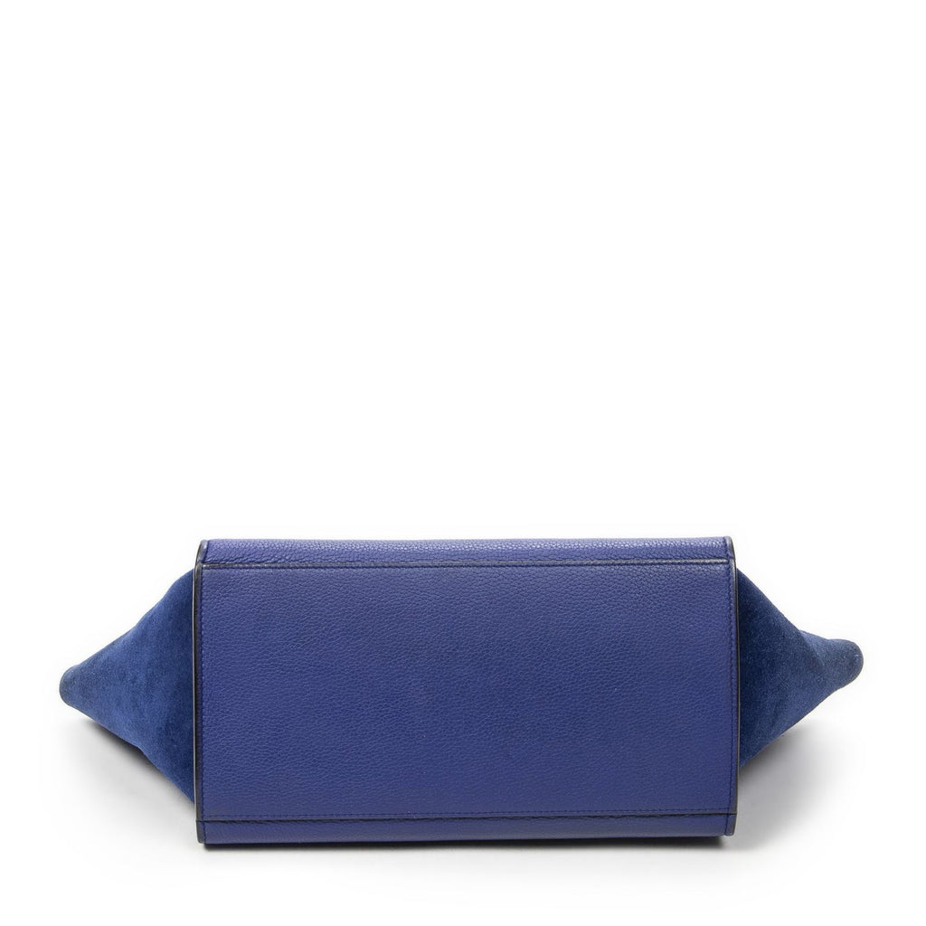 Celine Small Medium Swing Royal Blue Gray Calfskin Leather — view 6