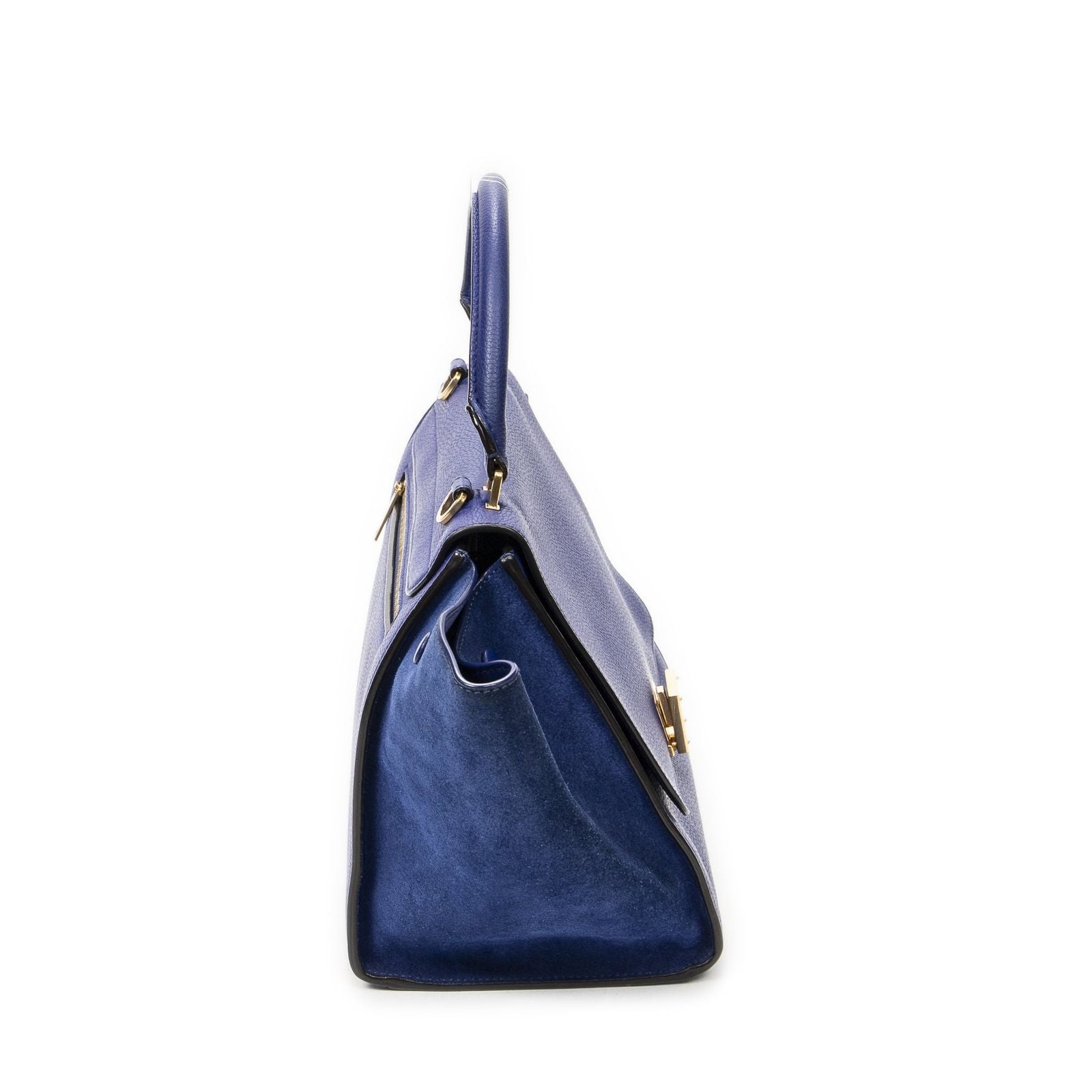 Celine Small Medium Swing Royal Blue Gray Calfskin Leather — view 4