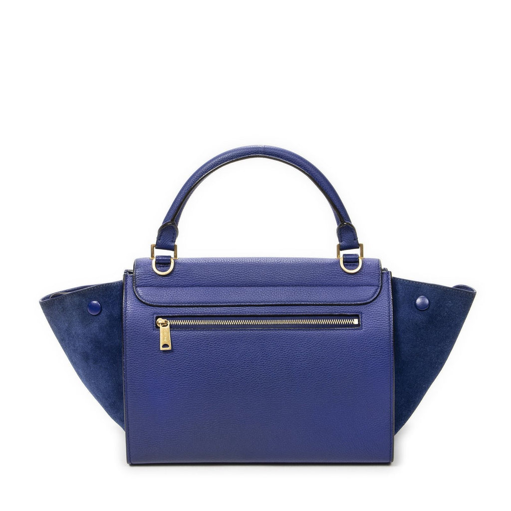 Celine Small Medium Swing Royal Blue Gray Calfskin Leather — view 5
