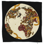 Chanel Scarf Black Beige Silk — view 2