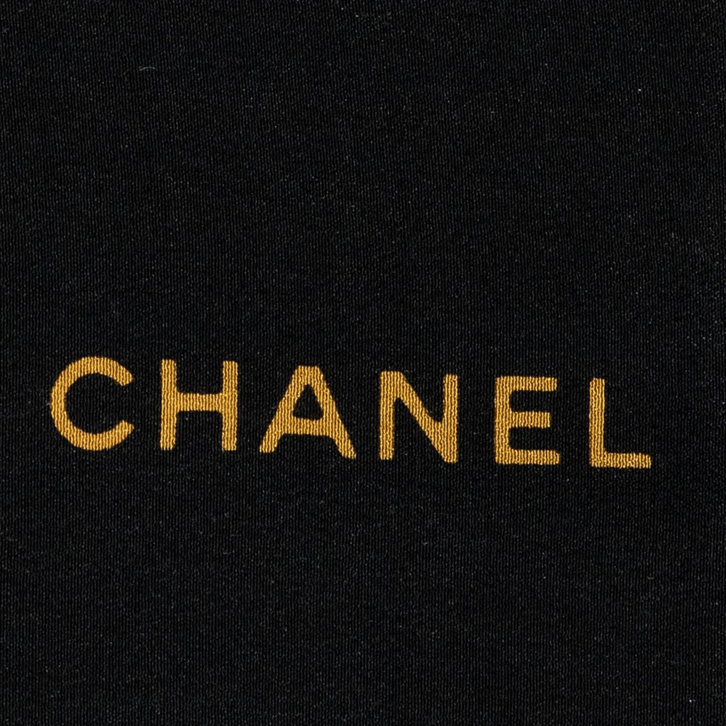 Chanel Scarf Black Beige Silk — view 4