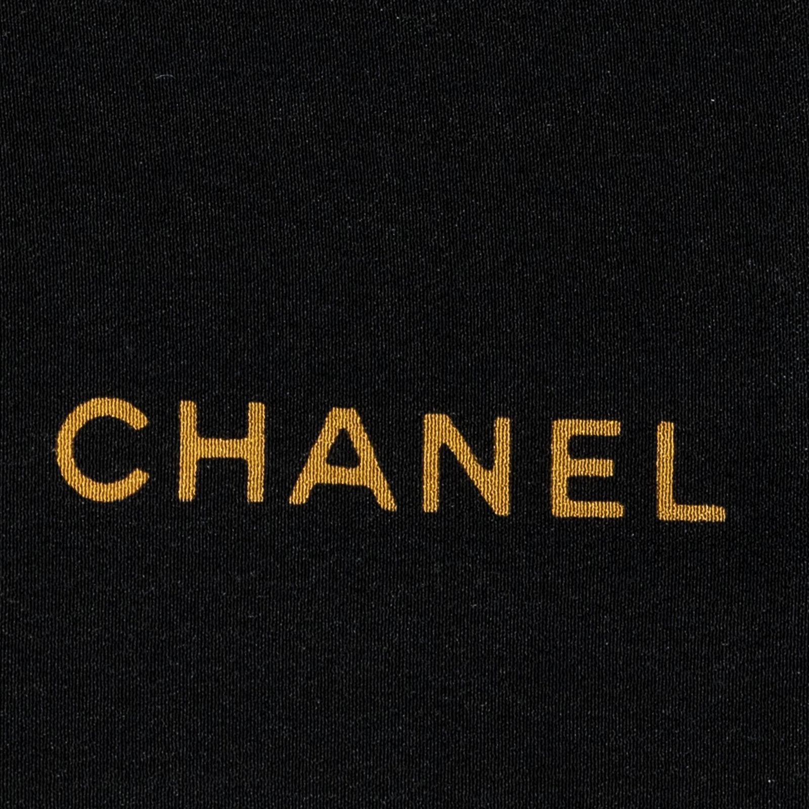 Chanel Scarf Black Beige Silk — view 4