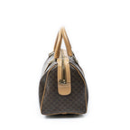 Celine Small Boston Beige Brown Macadam Canvas Shoulder Bag — view 4