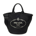 Prada GST Tote Black Canapa Canvas