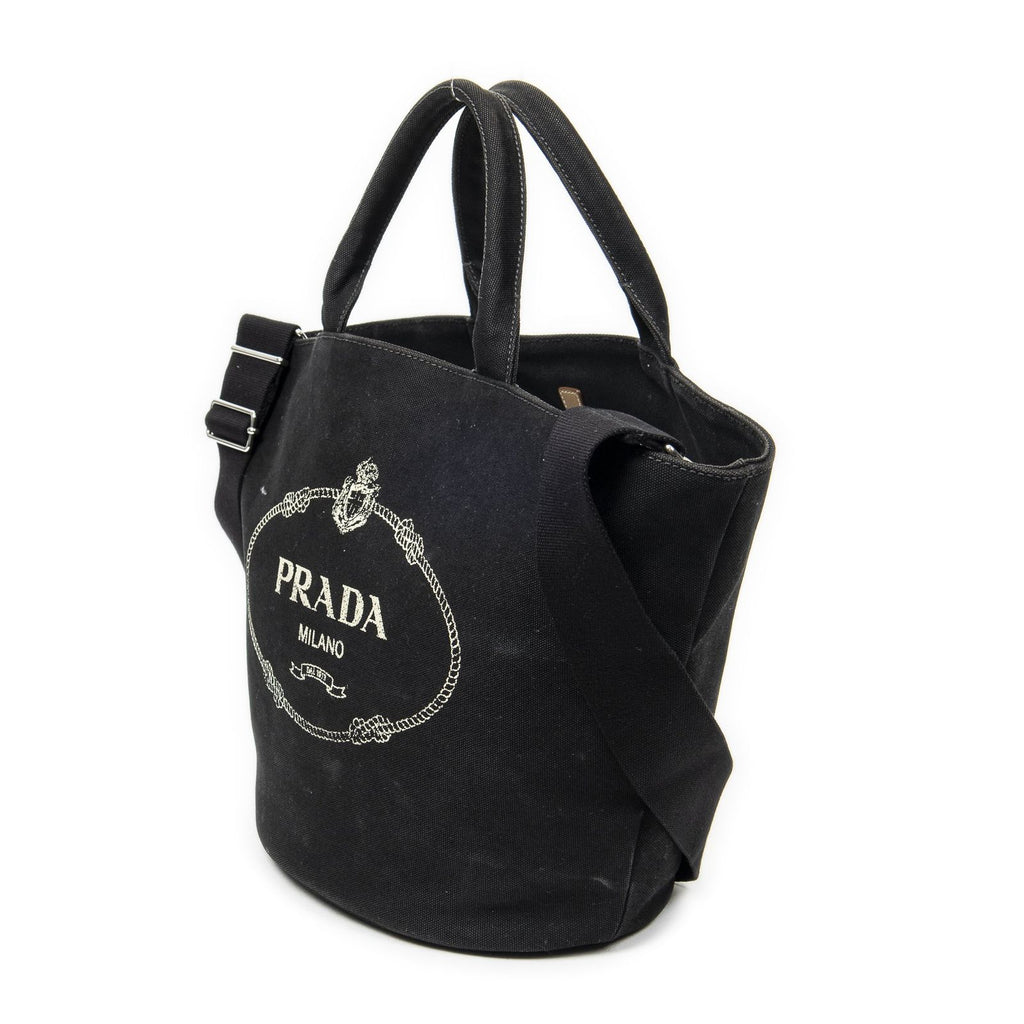 Prada GST Tote Black Canapa Canvas — view 2