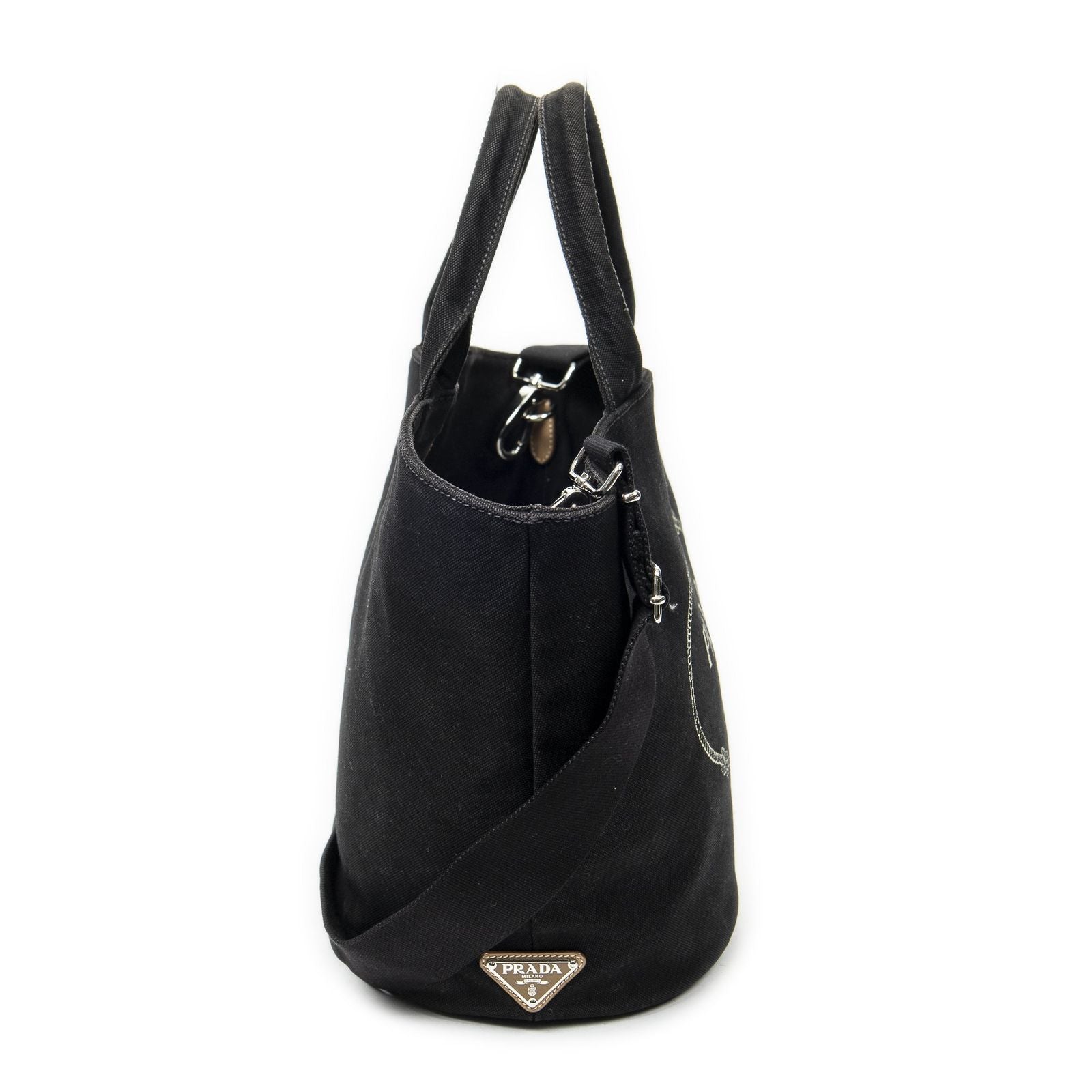 Prada GST Tote Black Canapa Canvas — view 4