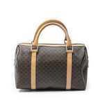 Celine Small Boston Brown Beige Macadam Canvas Shoulder Bag — view 5