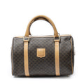 Celine Small Boston Brown Beige Macadam Canvas Shoulder Bag