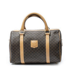 Celine Small Boston Brown Beige Macadam Canvas Shoulder Bag
