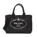 Prada Canapa Small Tote Black Canvas