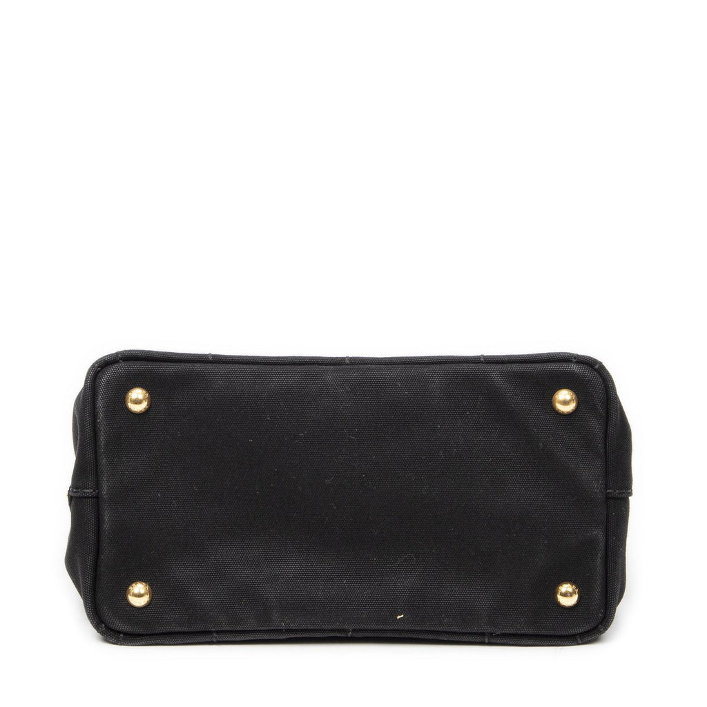 Prada Canapa Small Tote Black Canvas — view 6