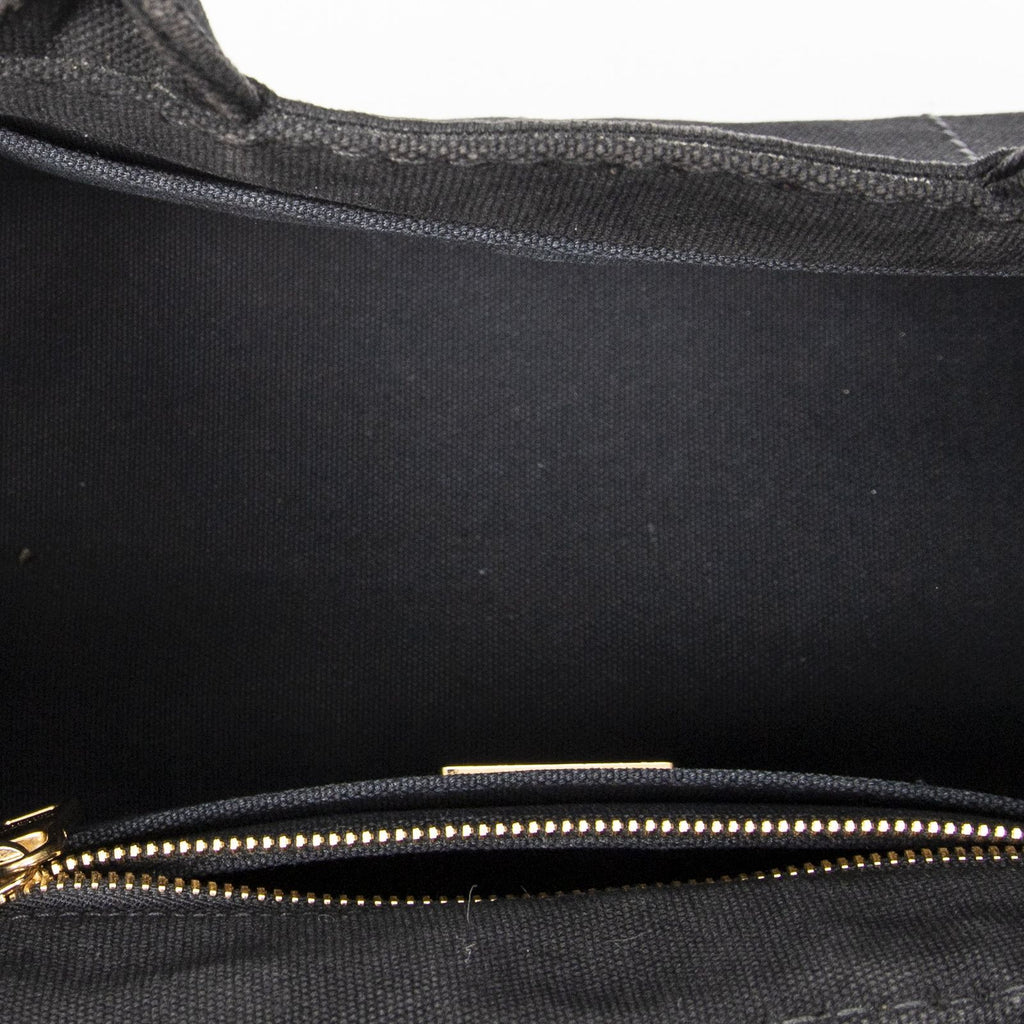 Prada Canapa Small Tote Black Canvas — view 9