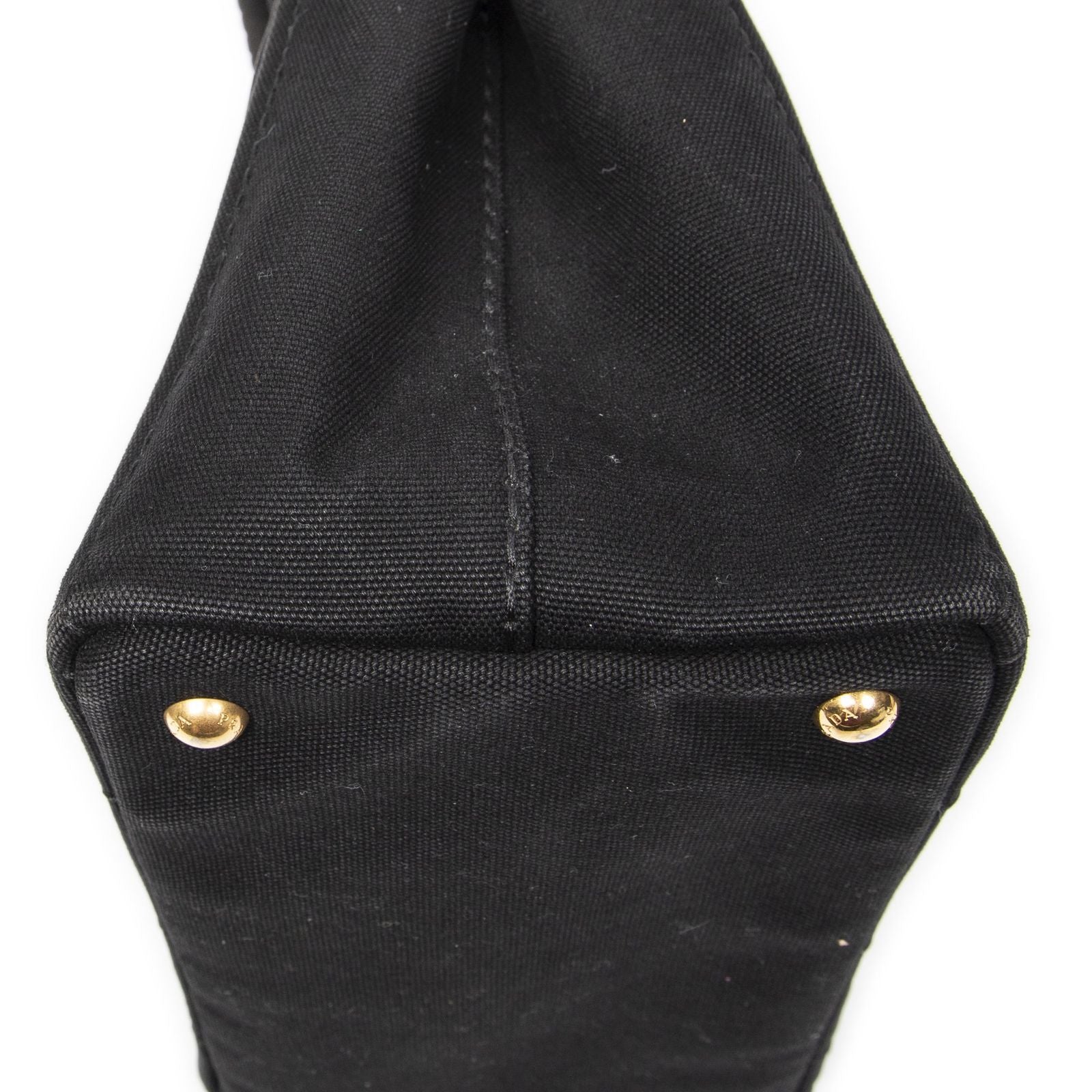 Prada Canapa Small Tote Black Canvas — view 8