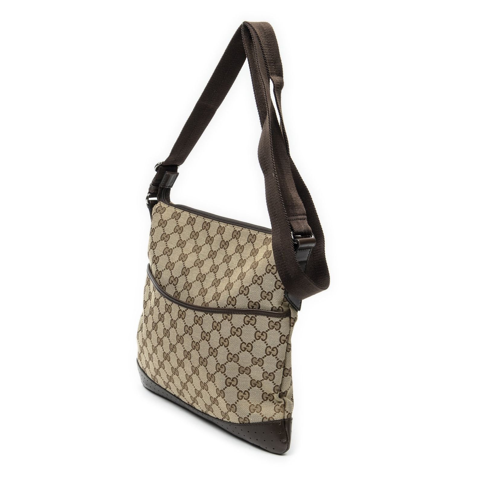 Gucci Web Media Messenger Brown Beige GG Canvas — view 2