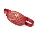Gucci Marmont Belt Bag Red Matelasse Chez Blanc Leather