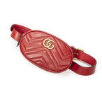 Gucci Marmont Belt Bag Red Matelasse Chez Blanc Leather