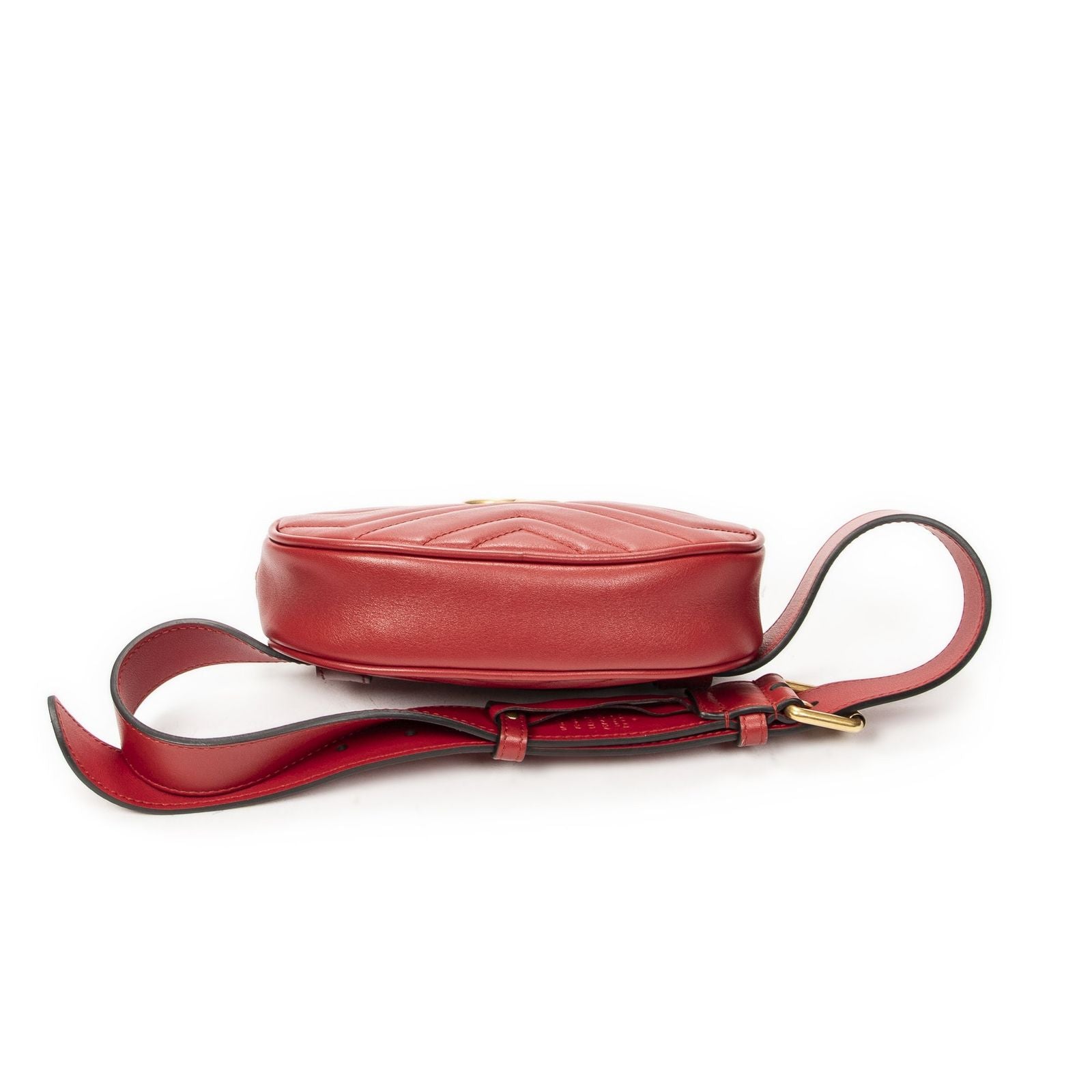 Gucci Marmont Belt Bag Red Matelasse Chez Blanc Leather — view 3