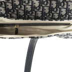 Dior New Saddle Bag Navy Beige Oblique Peacock Canvas — view 8