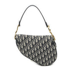 Dior New Saddle Bag Navy Beige Oblique Peacock Canvas — view 5