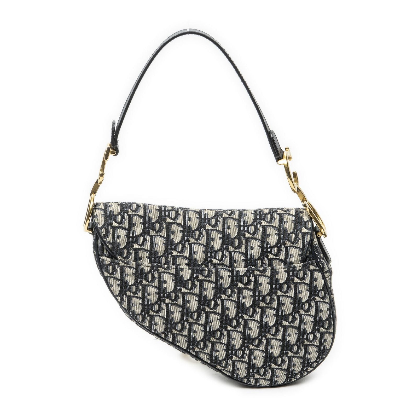 Dior New Saddle Bag Navy Beige Oblique Peacock Canvas — view 5