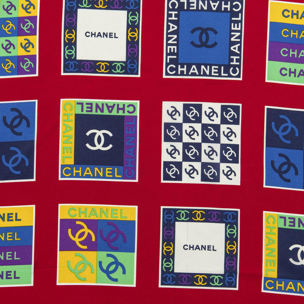 Chanel Scarf Red Silk — view 3